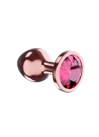 Пробка цвета розового золота с малиновым кристаллом Diamond Ruby Shine S - 7,2 см. - Lola Games - купить с доставкой в Нефтекамске