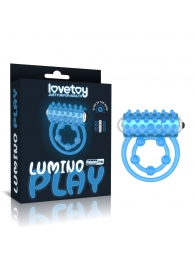 Голубое, светящееся в темноте виброкольцо Lumino Play Vibrating Penis Ring - Lovetoy - в Нефтекамске купить с доставкой