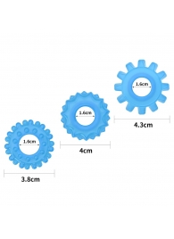 Набор из 3 голубых, светящихся в темноте эрекционных колец Lumino Play - Lovetoy - в Нефтекамске купить с доставкой