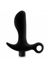 Черный анальный вибратор Silicone Vibrating Prostate Massager 01 - 10,8 см. - Blush Novelties - в Нефтекамске купить с доставкой