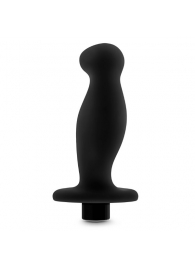 Черный анальный вибромассажёр Silicone Vibrating Prostate Massager 02 - 10,8 см. - Blush Novelties - в Нефтекамске купить с доставкой