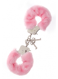 Металлические наручники с розовой меховой опушкой METAL HANDCUFF WITH PLUSH PINK - Dream Toys - купить с доставкой в Нефтекамске