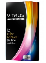 Цветные ароматизированные презервативы VITALIS PREMIUM color   flavor - 12 шт. - Vitalis - купить с доставкой в Нефтекамске