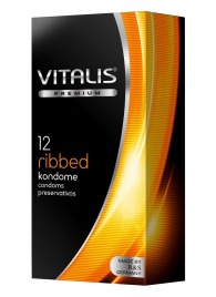 Ребристые презервативы VITALIS PREMIUM ribbed - 12 шт. - Vitalis - купить с доставкой в Нефтекамске