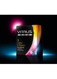 Цветные ароматизированные презервативы VITALIS PREMIUM color   flavor - 3 шт. - Vitalis - купить с доставкой в Нефтекамске