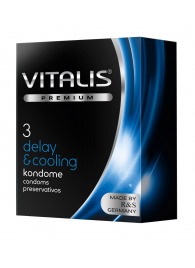 Презервативы VITALIS PREMIUM delay   cooling с охлаждающим эффектом - 3 шт. - Vitalis - купить с доставкой в Нефтекамске