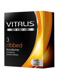 Ребристые презервативы VITALIS PREMIUM ribbed - 3 шт. - Vitalis - купить с доставкой в Нефтекамске
