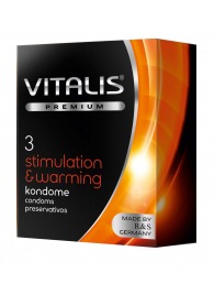 Презервативы VITALIS PREMIUM stimulation   warming с согревающим эффектом - 3 шт. - Vitalis - купить с доставкой в Нефтекамске