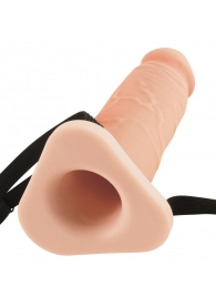 Телесный реалистичный фаллоимитатор с полостью Silicone Hollow Extension - 20 см. - Pipedream - купить с доставкой в Нефтекамске