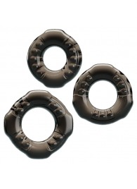 Набор из 3 эластичных дымчатых эрекционных колец - Baile - в Нефтекамске купить с доставкой