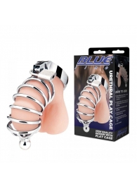 Серебристая клетка для члена Urethral Play Cage - BlueLine - купить с доставкой в Нефтекамске