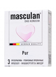 Супертонкие презервативы Masculan Pur - 3 шт. - Masculan - купить с доставкой в Нефтекамске