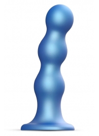 Голубая насадка Strap-On-Me Dildo Plug Balls size S - Strap-on-me - купить с доставкой в Нефтекамске
