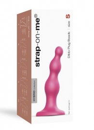 Розовая насадка Strap-On-Me Dildo Plug Beads size S - Strap-on-me - купить с доставкой в Нефтекамске