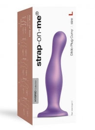 Фиолетовая насадка Strap-On-Me Dildo Plug Curvy size L - Strap-on-me - купить с доставкой в Нефтекамске