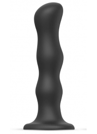 Черная насадка Strap-On-Me Dildo Geisha Balls size M - Strap-on-me - купить с доставкой в Нефтекамске