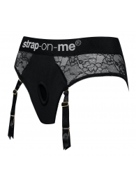 Черные трусики для насадок Diva Lingerie Harness - size M - Strap-on-me - купить с доставкой в Нефтекамске