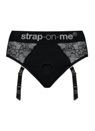Черные трусики для насадок Diva Lingerie Harness - size M - Strap-on-me - купить с доставкой в Нефтекамске