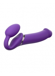 Фиолетовый безремневой вибрострапон Silicone Bendable Strap-On - size XL - Strap-on-me - купить с доставкой в Нефтекамске