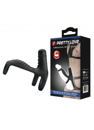 Черная вибронасадка на пенис Vibrating Penis Sling - Baile - в Нефтекамске купить с доставкой