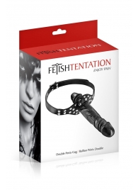 Черный кляп-фаллоимитатор Double Penis Gag - Fetish Tentation - купить с доставкой в Нефтекамске