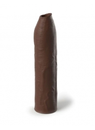 Коричневая насадка-удлинитель Uncut Silicone Penis Enhancer - 17,8 см. - Pipedream - в Нефтекамске купить с доставкой