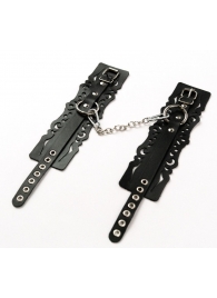 Узорчатые кожаные оковы с регулируемыми ремешками - Crazy Handmade - купить с доставкой в Нефтекамске