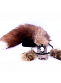 Игровой комплект: серебристая анальная пробка с пушистым хвостом и ободок-ушки - Crazy Handmade - купить с доставкой в Нефтекамске