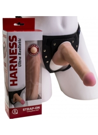 Страпон Harness из двух предметов: трусики с плугом и насадка-фаллос - 17 см. - LOVETOY (А-Полимер) - купить с доставкой в Нефтекамске