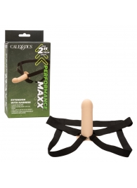 Телесный фаллопротез из силикона Extension with Harness - 15,75 см. - California Exotic Novelties - купить с доставкой в Нефтекамске