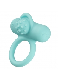 Аквамариновое эрекционное виброкольцо Silicone Rechargeable Nubby Lover’s Delight - California Exotic Novelties - в Нефтекамске купить с доставкой