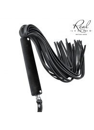 Черная кожаная плеть-флоггер - 84 см. - Notabu - купить с доставкой в Нефтекамске