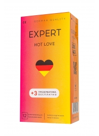 Презервативы EXPERT Hot Love с разогревающим эффектом - 12 шт.(+3 в подарок) - Expert - купить с доставкой в Нефтекамске