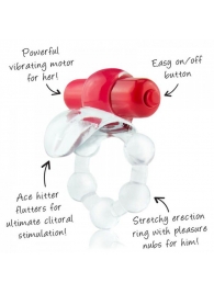 Виброкольцо с язычком и красным виброэлементом Overtime - Screaming O - в Нефтекамске купить с доставкой