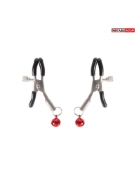 Серебристые зажимы на соски с шариками - Notabu - купить с доставкой в Нефтекамске