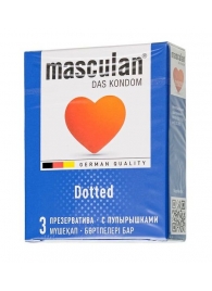 Презервативы с пупырышками Masculan Dotted - 3 шт. - Masculan - купить с доставкой в Нефтекамске