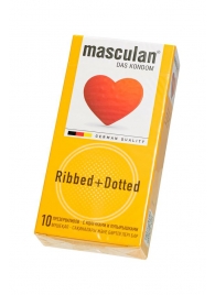 Презервативы с колечками и пупырышками Masculan Ribbed+Dotted - 10 шт. - Masculan - купить с доставкой в Нефтекамске