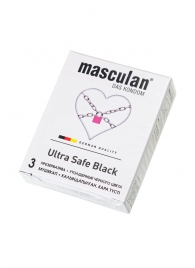 Ультрапрочные презервативы Masculan Ultra Safe Black - 3 шт. - Masculan - купить с доставкой в Нефтекамске