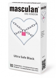 Ультрапрочные презервативы Masculan Ultra Safe Black - 10 шт. - Masculan - купить с доставкой в Нефтекамске