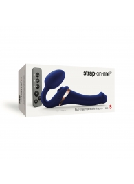 Синий безремневой страпон Multi Orgasm Size S с клиторальной стимуляцией - Strap-on-me - купить с доставкой в Нефтекамске