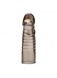 Дымчатая насадка-удлинитель Ribbed Realistic Penis Enhancing Sleeve Extension - 15,2 см. - BlueLine - в Нефтекамске купить с доставкой