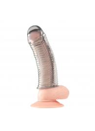 Текстурированная насадка на пенис Clear Textured Penis Enhancing Sleeve Extension - 16,5 см. - BlueLine - в Нефтекамске купить с доставкой