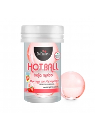 Лубрикант на масляной основе Hot Ball Beija Muito с ароматом клубники и шампанского (2 шарика по 3 гр.) - HotFlowers - купить с доставкой в Нефтекамске