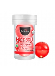 Лубрикант на масляной основе Hot Ball Beija Muito с ароматом клубники (2 шарика по 3 гр.) - HotFlowers - купить с доставкой в Нефтекамске