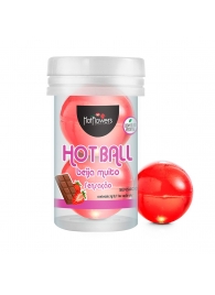 Лубрикант на масляной основе Hot Ball Beija Muito с ароматом шоколада и клубники (2 шарика по 3 гр.) - HotFlowers - купить с доставкой в Нефтекамске