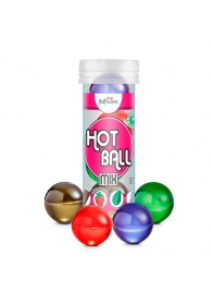 Ароматизированный лубрикант Hot Ball Mix на масляной основе (4 шарика по 3 гр.) - HotFlowers - купить с доставкой в Нефтекамске