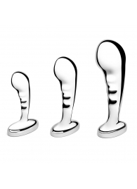 Набор из 3 стальных стимуляторов простаты Stainless Steel P-spot Training Set - b-Vibe - в Нефтекамске купить с доставкой