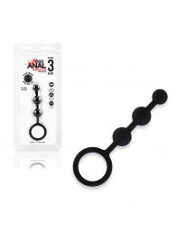 Черные силиконовые анальные бусы Silicone Anal Beads - 14 см. - All About Anal