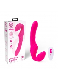 Розовый безремневой страпон на радиоуправлении Strapless Together - 22 см. - Together Toy - купить с доставкой в Нефтекамске