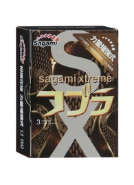 Суженные к основанию презервативы Sagami Xtreme COBRA - 3 шт. - Sagami - купить с доставкой в Нефтекамске